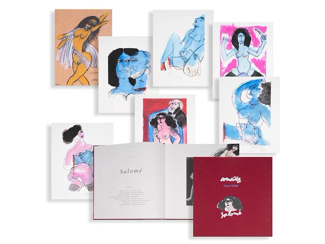 Corneille (1922-2010), 'oscar wilde, salomé', 2001, containing 13 lithographs, n° 29/50 38 x 38 cm. (14.96 x 14.96 in.) - afbeelding 1 van  18