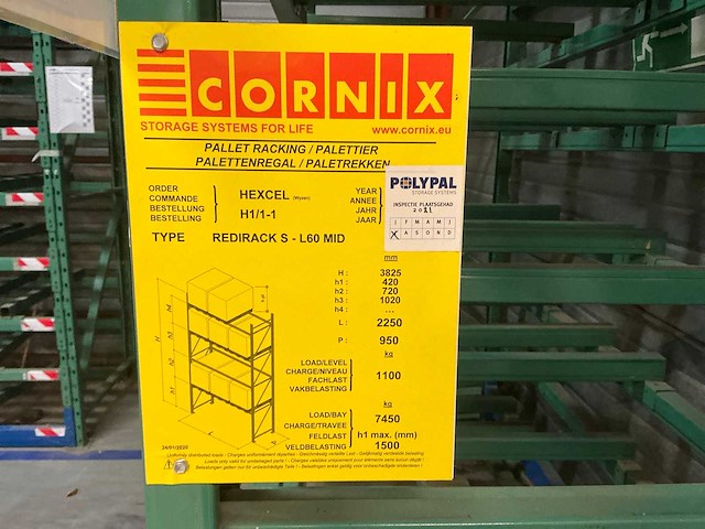 Cornix redirack s - l60 mid palletstelling (10 secties) - afbeelding 6 van  14