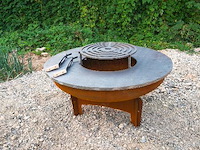 Cortenstaal bbq incl berschermhoes - afbeelding 1 van  1