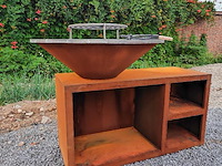 Cortenstaal bbq incl berschermhoes - afbeelding 1 van  1