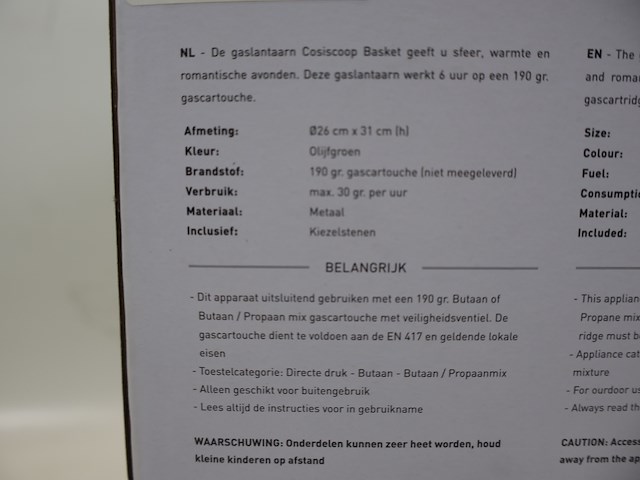 Cosiscoop basket gaslantaarn - afbeelding 3 van  3