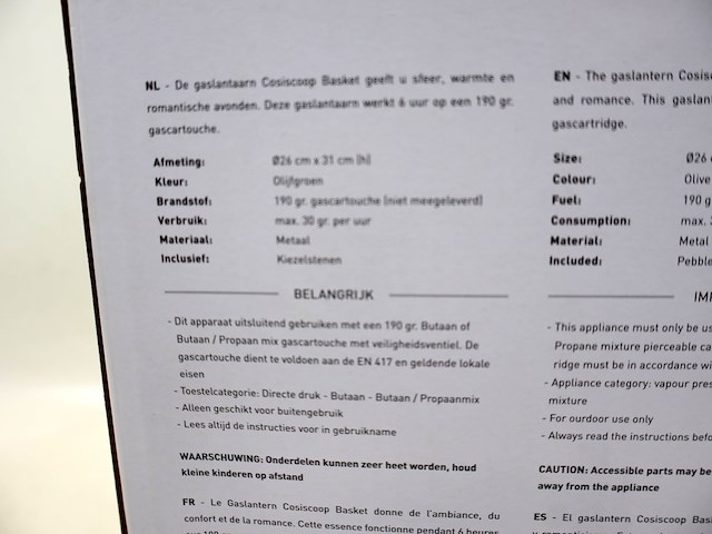 Cosiscoop basket gaslantaarn - afbeelding 3 van  3