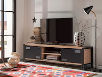 Cosmo tv-meubel | 100% melamine | atlantic pine, zwart - afbeelding 1 van  5