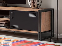 Cosmo tv-meubel | 100% melamine | atlantic pine, zwart - afbeelding 2 van  5