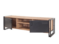 Cosmo tv-meubel | 100% melamine | atlantic pine, zwart - afbeelding 3 van  5