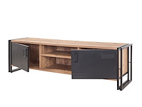 Cosmo tv-meubel | 100% melamine | atlantic pine, zwart - afbeelding 4 van  5
