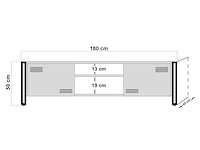 Cosmo tv-meubel | 100% melamine | atlantic pine, zwart - afbeelding 5 van  5