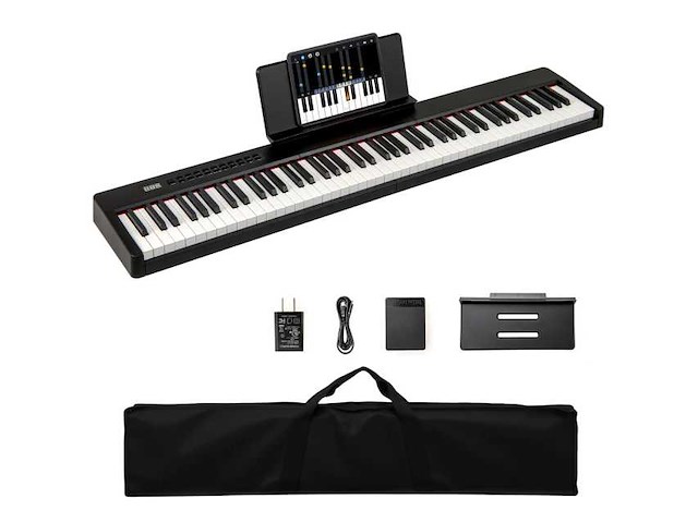 Costway 88-toetsen draagbare digitale piano zwart - afbeelding 2 van  5