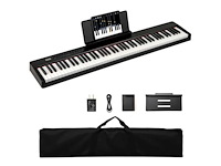 Costway 88-toetsen draagbare digitale piano zwart - afbeelding 2 van  5