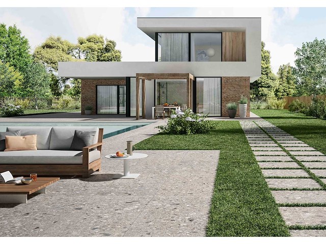 Cotto d'este pietra d'iseo ceppo 75x75x2 cm - keramische tuintegel 51m² - afbeelding 2 van  3