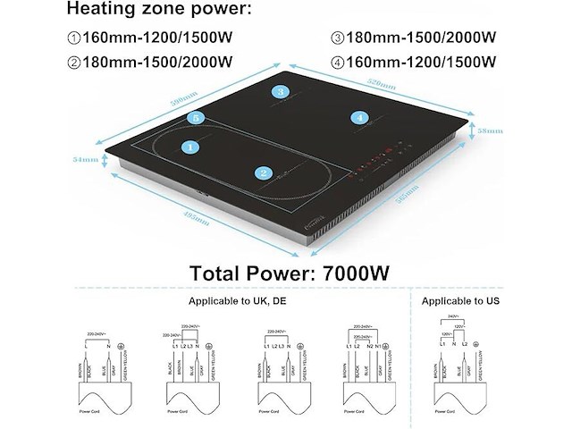 Covercook inbouw inductiekookplaat (4 zones) - afbeelding 6 van  6