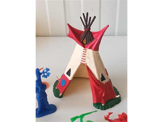 Cowboy en indiaan figuren. 23 stuks - afbeelding 2 van  4