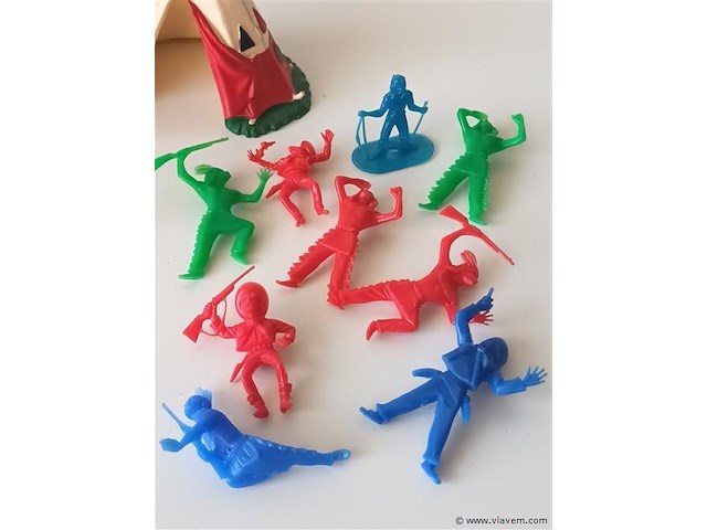 Cowboy en indiaan figuren. 23 stuks - afbeelding 3 van  4