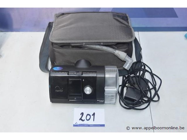Cpap-toestel resmed, met kabels en opbergzak, werking niet gekend - afbeelding 1 van  3