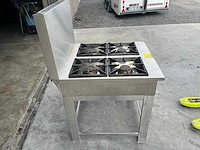Crane crane professional stove degrue – 4 gasbranders – roestvrij staal – gietijzeren roosters – horeca - afbeelding 5 van  6