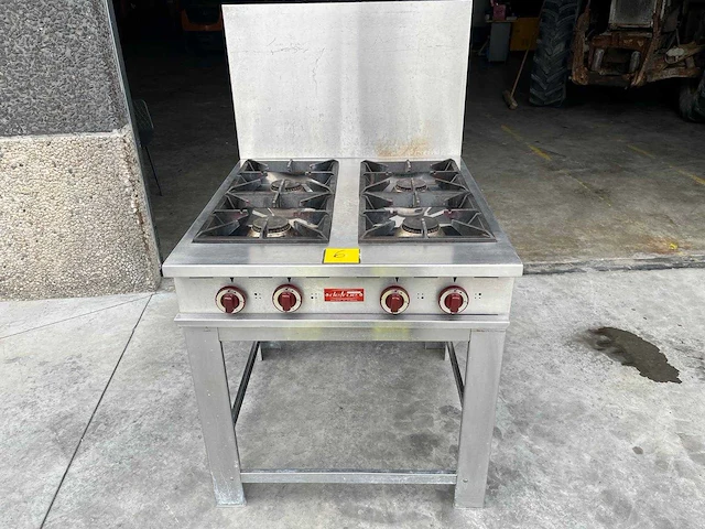 Crane crane professional stove degrue – 4 gasbranders – roestvrij staal – gietijzeren roosters – horeca - afbeelding 1 van  6