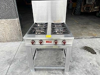 Crane crane professional stove degrue – 4 gasbranders – roestvrij staal – gietijzeren roosters – horeca