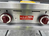 Crane crane professional stove degrue – 4 gasbranders – roestvrij staal – gietijzeren roosters – horeca - afbeelding 2 van  6