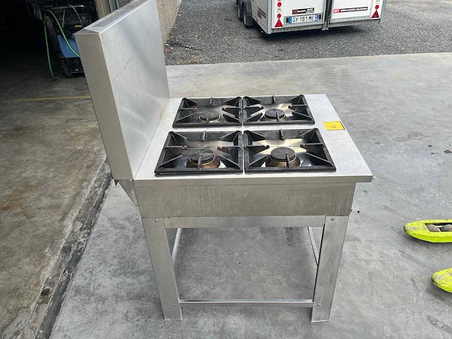 Crane crane professional stove degrue – 4 gasbranders – roestvrij staal – gietijzeren roosters – horeca - afbeelding 5 van  6