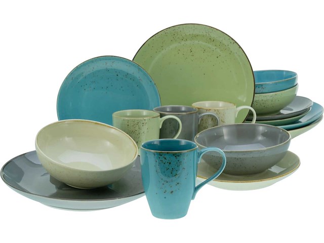Creatable, 19951, multicoloured nature collection, 16-delig servies, steengoed - afbeelding 2 van  7