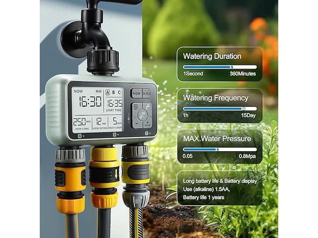 Crosofmi irrigatiecomputer met 3 uitgangen - afbeelding 3 van  5