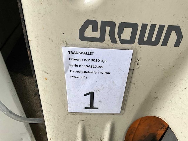 Crown wp-3010-1.6 elektrische palletwagen (2x) - afbeelding 7 van  15