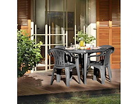 Cuba set 4 grafiet plastic stapelstoelen n01364 - afbeelding 1 van  3