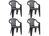 Cuba set 4 grafiet plastic stapelstoelen n01364 - afbeelding 2 van  3