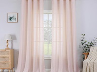 Cucraf gordijn oudroze met ringen, 140 x 245 cm - afbeelding 1 van  3