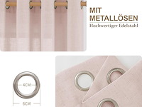 Cucraf gordijn van echt natuurlijk linnen, met oogjes, 140 x 245 cm - afbeelding 4 van  4