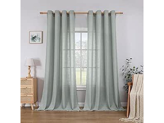 Cucraf linnen gordijnen (260 x 140 cm) - afbeelding 1 van  3