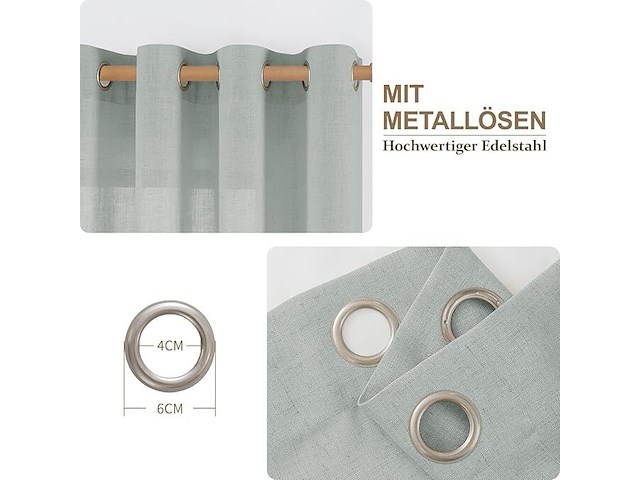 Cucraf linnen gordijnen (260 x 140 cm) - afbeelding 3 van  3