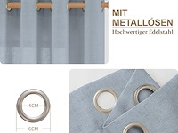 Cucraf linnen gordijnen met oogjes - afbeelding 3 van  4