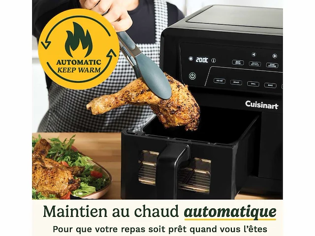 Cuisinart xxl airfryer 2 compartimenten, pfas-vrij - afbeelding 4 van  7