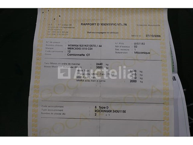 Curtain flatbed bestelwagen mercedes-benz sprinter 515 cdi (2006-111,828 km-vin:wdb9061531n310570) - afbeelding 8 van  35