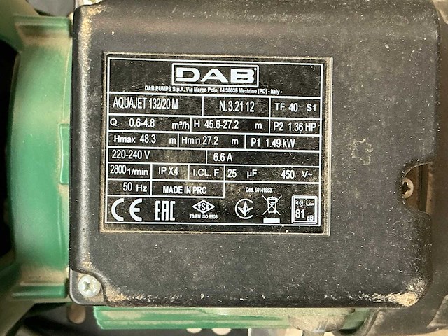 Dab aquajet 132/20 m waterpomp - afbeelding 4 van  4