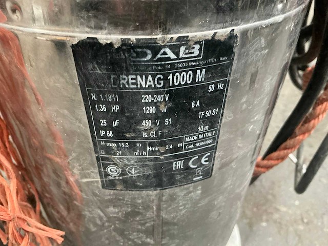 Dab drenag 1000 m rvs vuilwaterpomp - afbeelding 4 van  4
