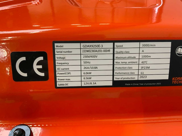 Daewoo - 2023 - gdax9250e-3 - benzine stroomgenerator 230/400v - afbeelding 15 van  15