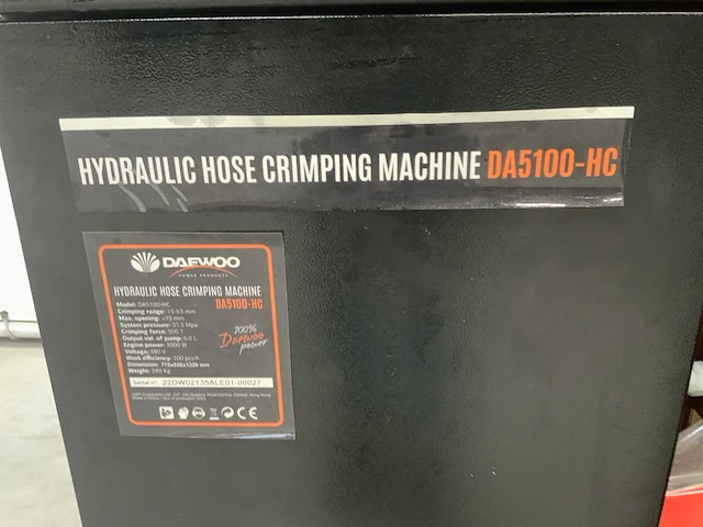 Daewoo - 2025 - da5100-hc - hydraulische slangenpers - afbeelding 9 van  13