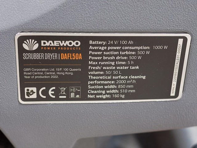 Daewoo - 2025 - dafl50a - schrobmachine - afbeelding 8 van  17