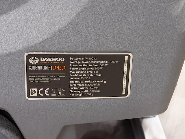 Daewoo - 2025 - dafl50a - schrobmachine - afbeelding 14 van  17