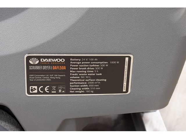 Daewoo - 2025 - dafl50a - schrobmachine - afbeelding 14 van  17
