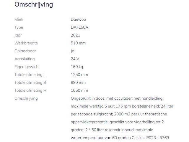 Daewoo - 2025 - dafl50a - vloerschrobber - afbeelding 35 van  40