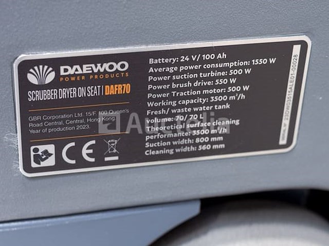 Daewoo - 2025 - dafr70 - zitschrobmachine - afbeelding 2 van  19