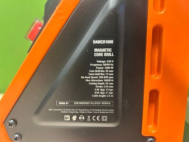 Daewoo - 2025 - damcd1600 - magnetische boormachine - afbeelding 7 van  10
