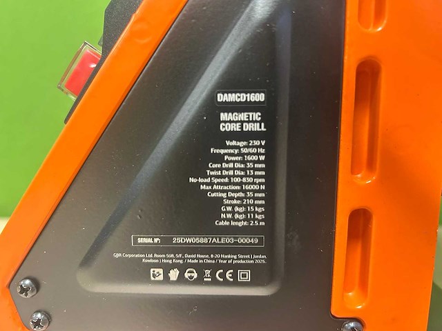 Daewoo - 2025 - damcd1600 - magnetische boormachine - afbeelding 11 van  11