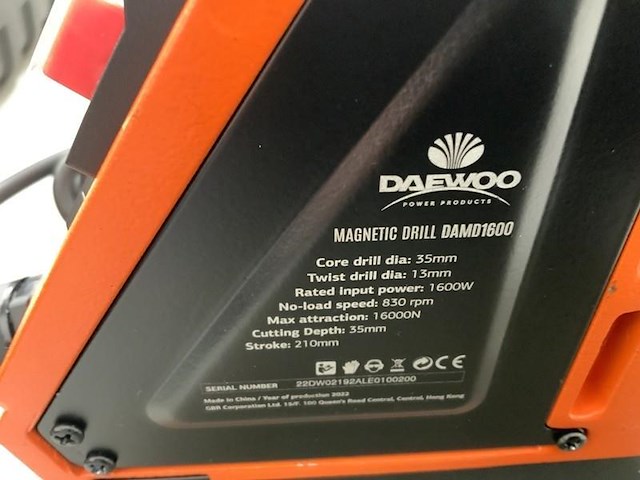 Daewoo - 2025 - damd 1600 - magnetische boormachine - afbeelding 5 van  9