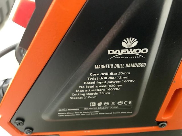 Daewoo - 2025 - damd 1600 - magnetische boormachine - afbeelding 5 van  9