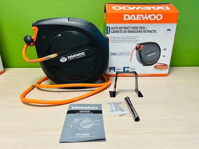 Daewoo - 2025 - dapahr20 - automatisch oprolbare luchtslanghaspel 20m - afbeelding 1 van  8