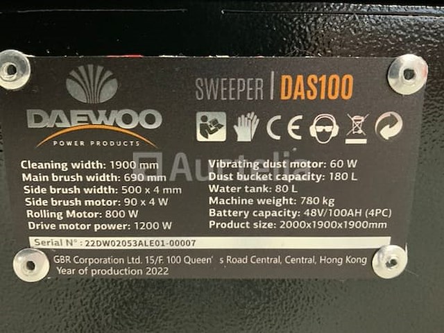 Daewoo - 2025 - das100 - straatveegmachine - afbeelding 24 van  25